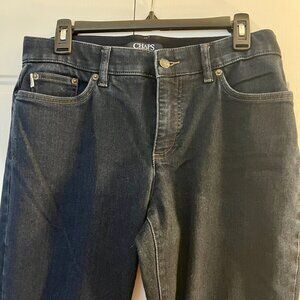 Chaps Womens Straight Leg Jeans Pants, Blue, Stretch, 12 Petite